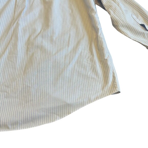 Brooks Brothers Classic Blue White Stripe Button-Down Dress Shirt Size 17.5 36 - Picture 9 of 12